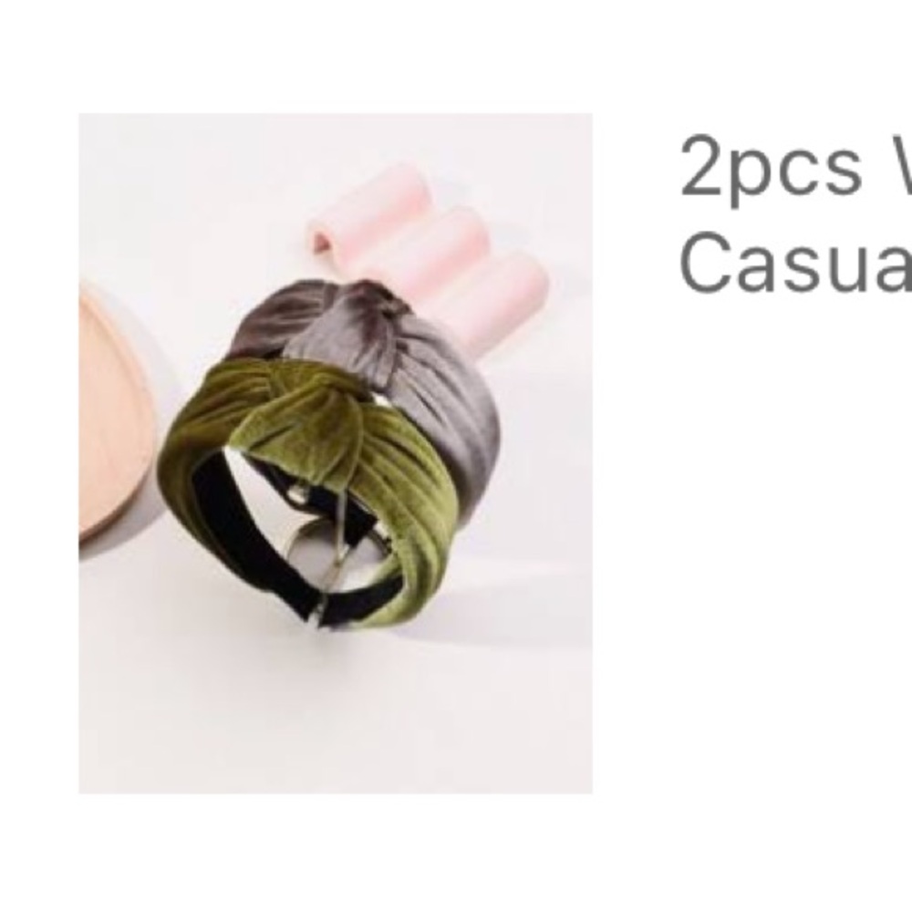 🆕 2pcs Solid Knot Velour Headbands - Picture 2 of 2